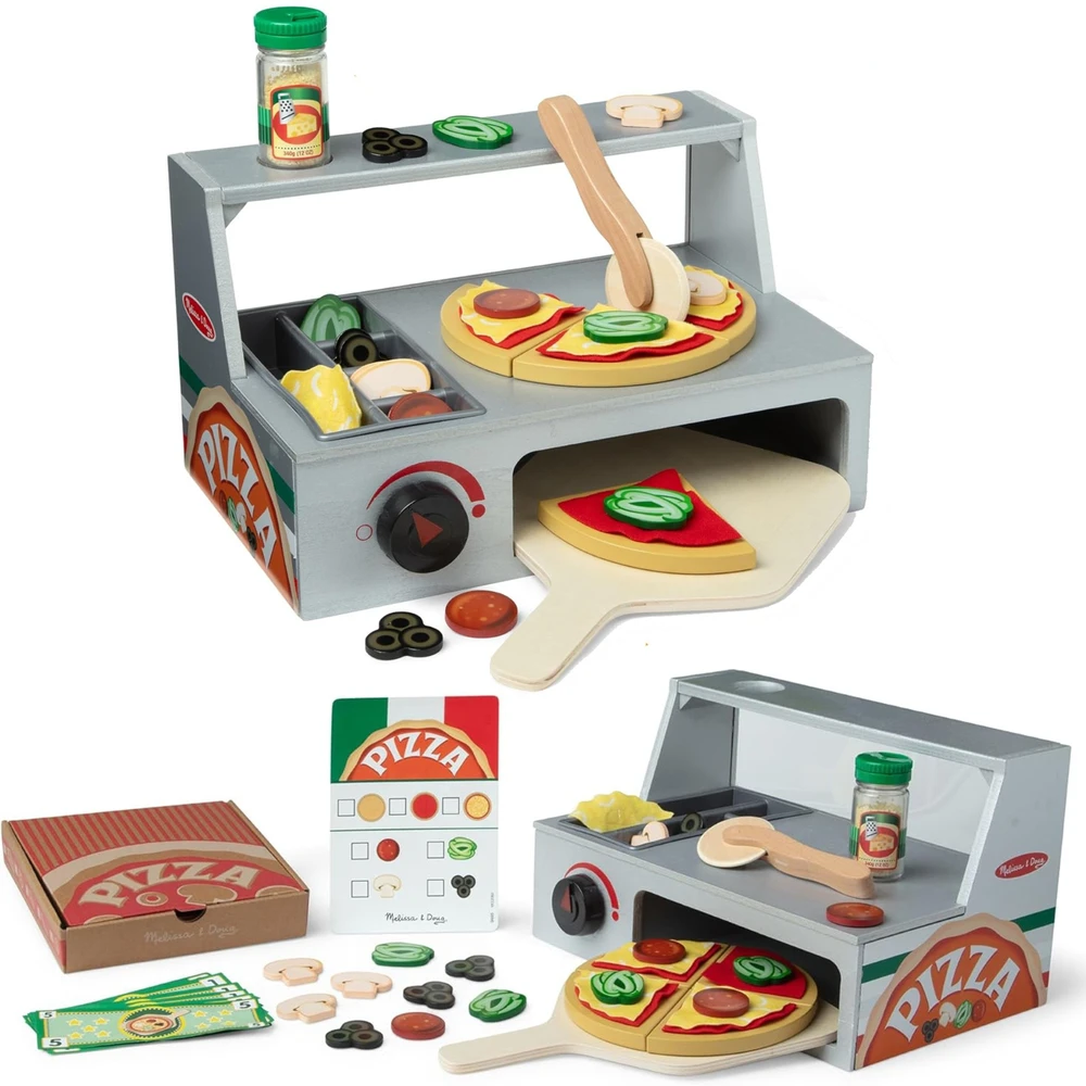 Spin Master MELISSA & DOUG žaidimų rinkinys „Top & Bake“ picos stalviršis