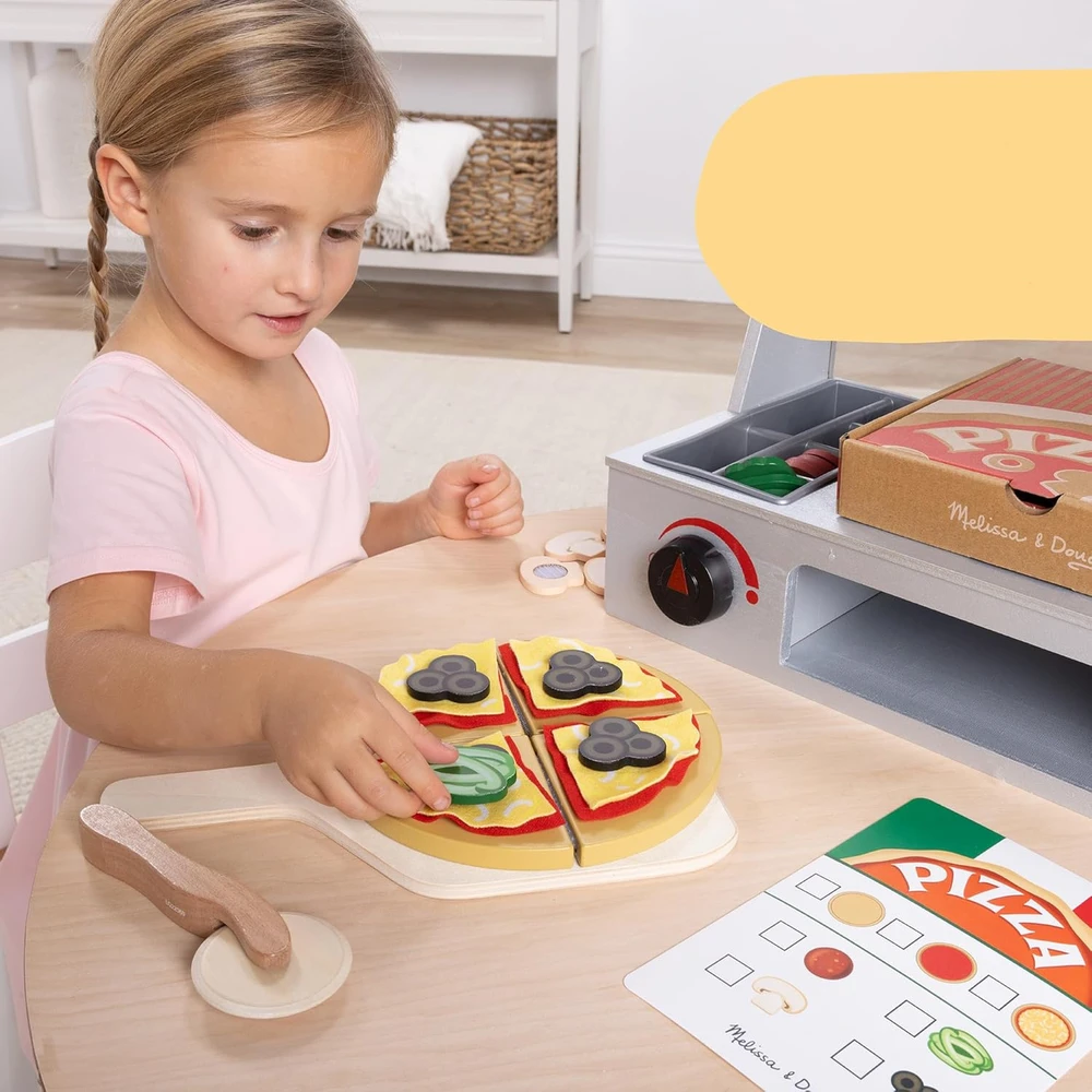 Spin Master MELISSA & DOUG žaidimų rinkinys „Top & Bake“ picos stalviršis