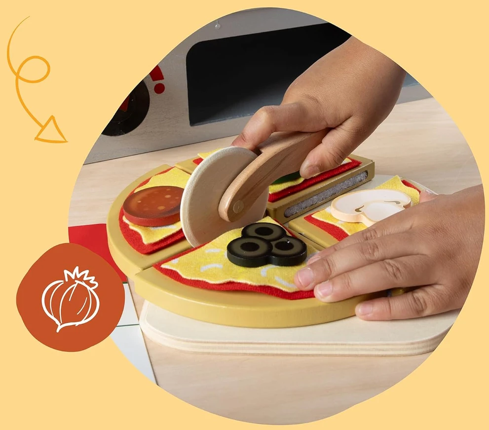 Spin Master MELISSA & DOUG žaidimų rinkinys „Top & Bake“ picos stalviršis