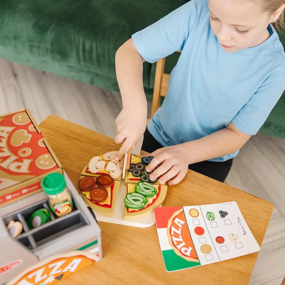 Spin Master MELISSA & DOUG žaidimų rinkinys „Top & Bake“ picos stalviršis