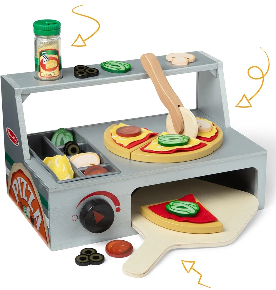 Spin Master MELISSA & DOUG žaidimų rinkinys „Top & Bake“ picos stalviršis