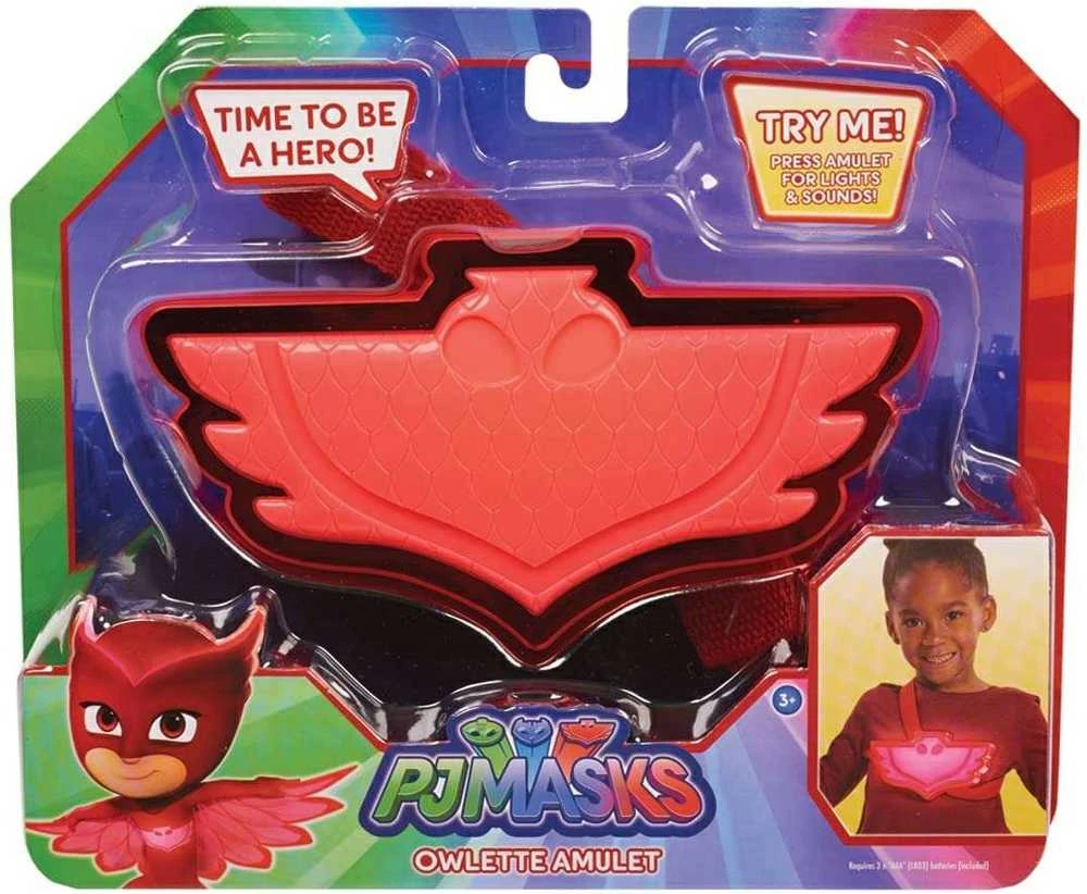 Almarina PJ Masks pelėda Raudonas amuletas su diržu šviesa + garsas PJ Masks 3+ Tiesiog žaisk