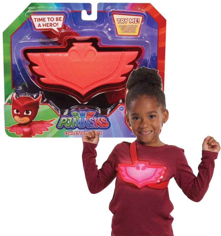 Almarina PJ Masks pelėda Raudonas amuletas su diržu šviesa + garsas PJ Masks 3+ Tiesiog žaisk