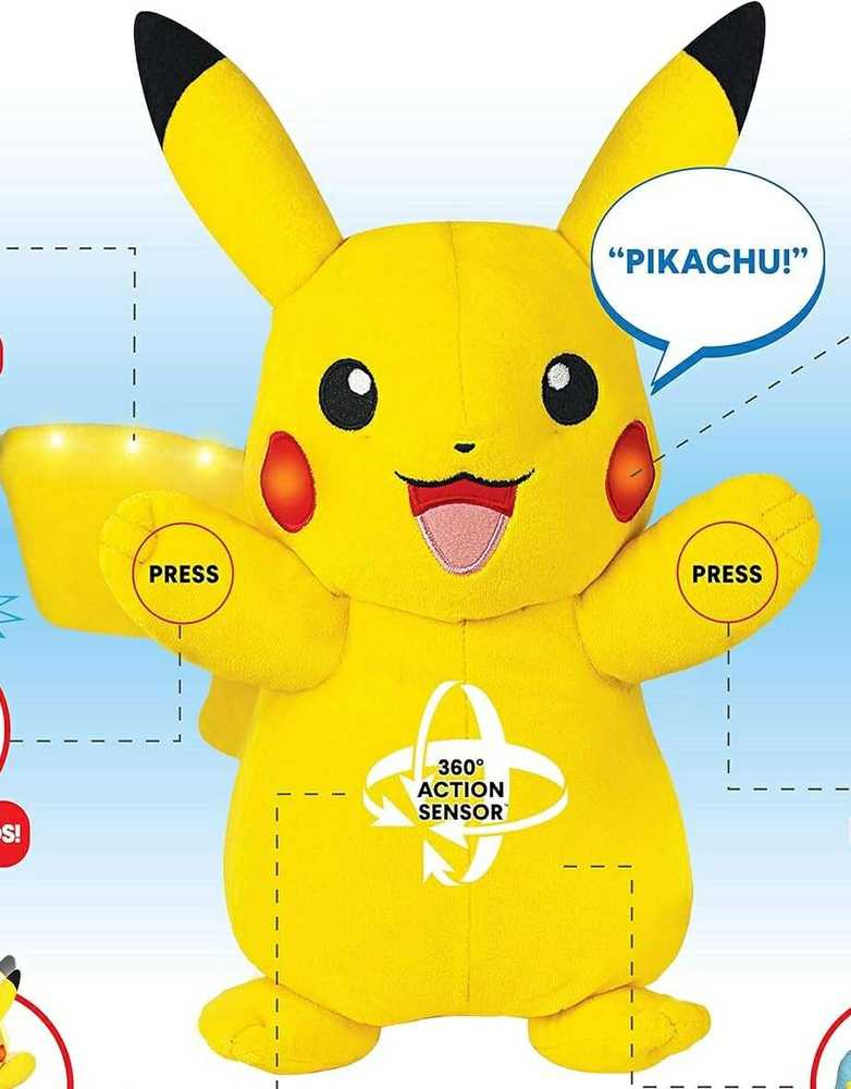 Wicked Cool Toys Pokemon Power Action Pikachu, geltonos spalvos