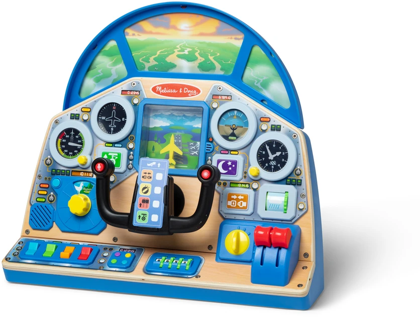 Jet Pilot interaktyvus prietaisų skydelis medinis instrumentų skydelis Melissa & Doug
