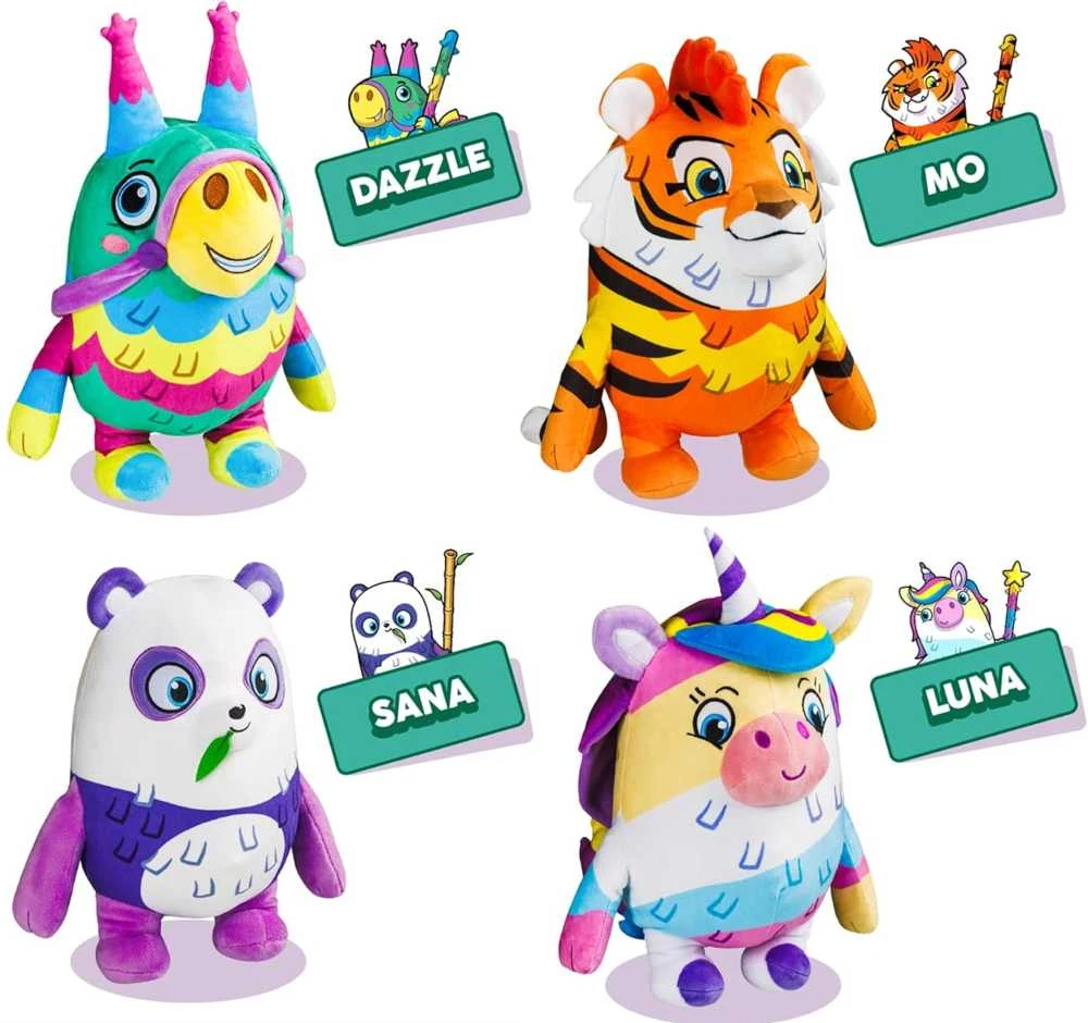 Almarina Pinata Smash Lings Buddies pliušinis žaislas Dazzle minkštas pliušinis žaislas spalvinga Pinata 30 cm