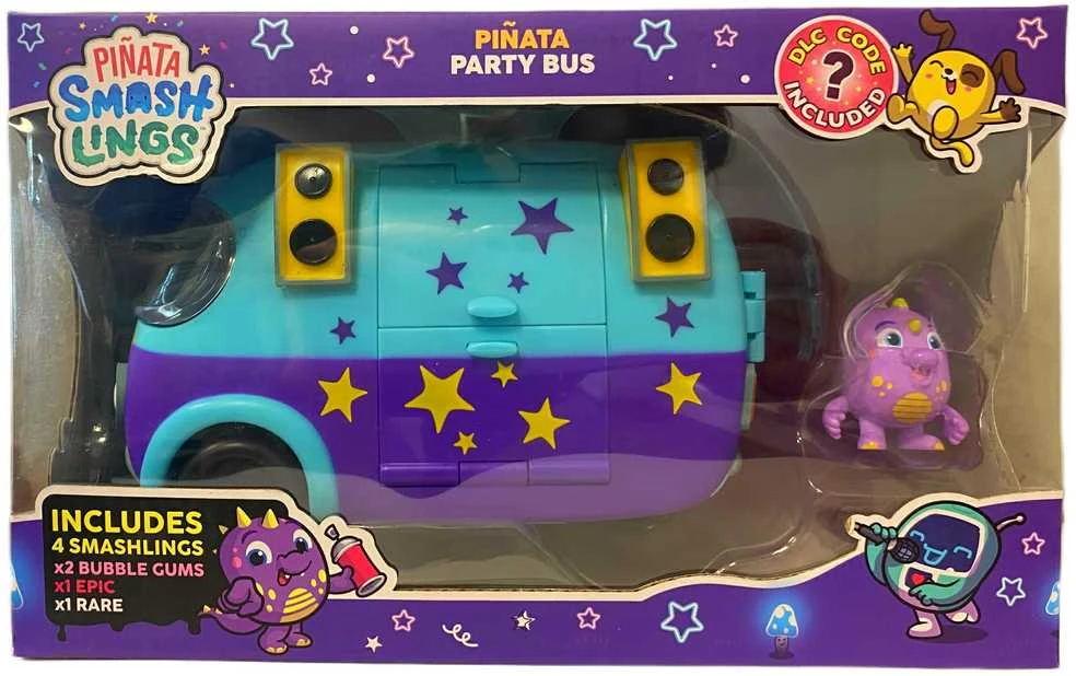 Almarina Pinata SmashLings Pinata vakarėlių autobuso rinkinys + 4 figūrėlės