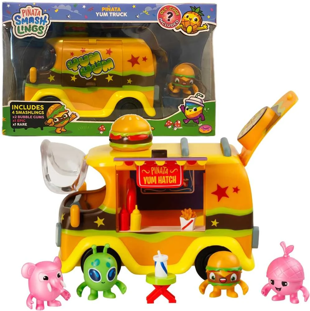Almarina Pinata SmashLings Pinata Yum Truck maisto vagonėlio rinkinys + 4 figūrėlės
