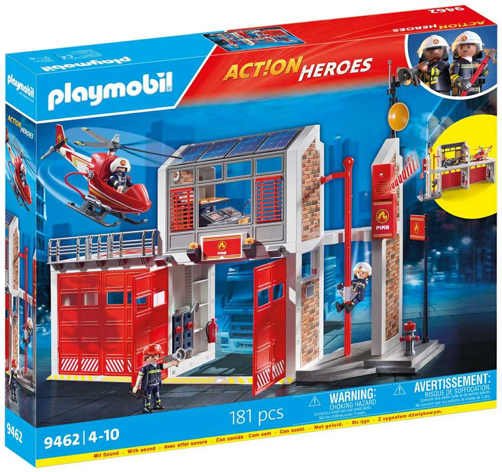 PLAYMOBIL CITY ACTION Ugniagesių gaisrinė su kopėčiomis, 9463