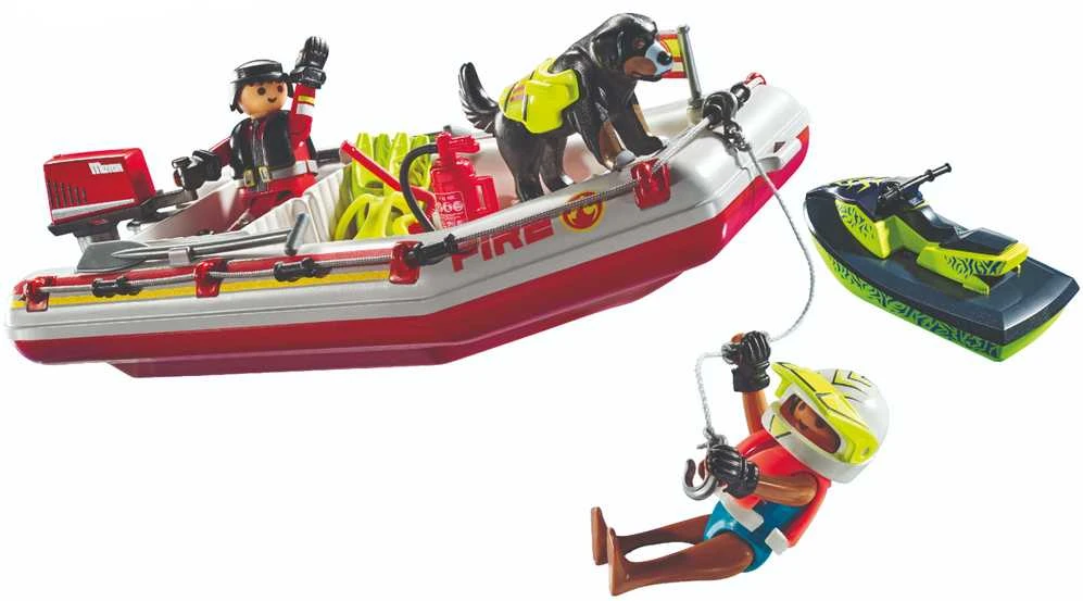 PLAYMOBIL ACTION HEROES Ugniagesių laivas su vandens motociklu 71464