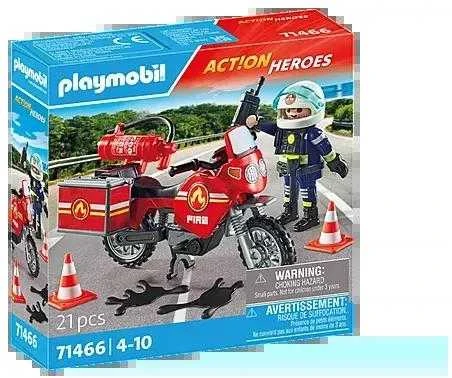 PLAYMOBIL ACTION HEROES Ugniagesių motociklas ir alyvos išsiliejimas 71466
