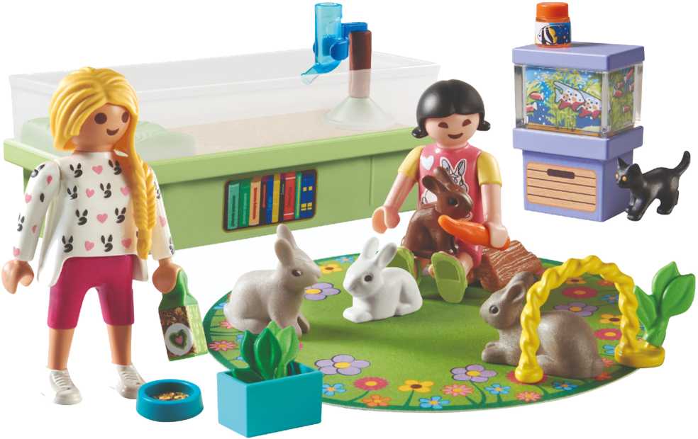 Playmobil Medinės kaladėlės mergaitėms su kiškučiais