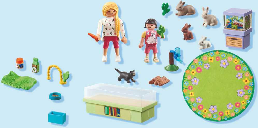 Playmobil Medinės kaladėlės mergaitėms su kiškučiais