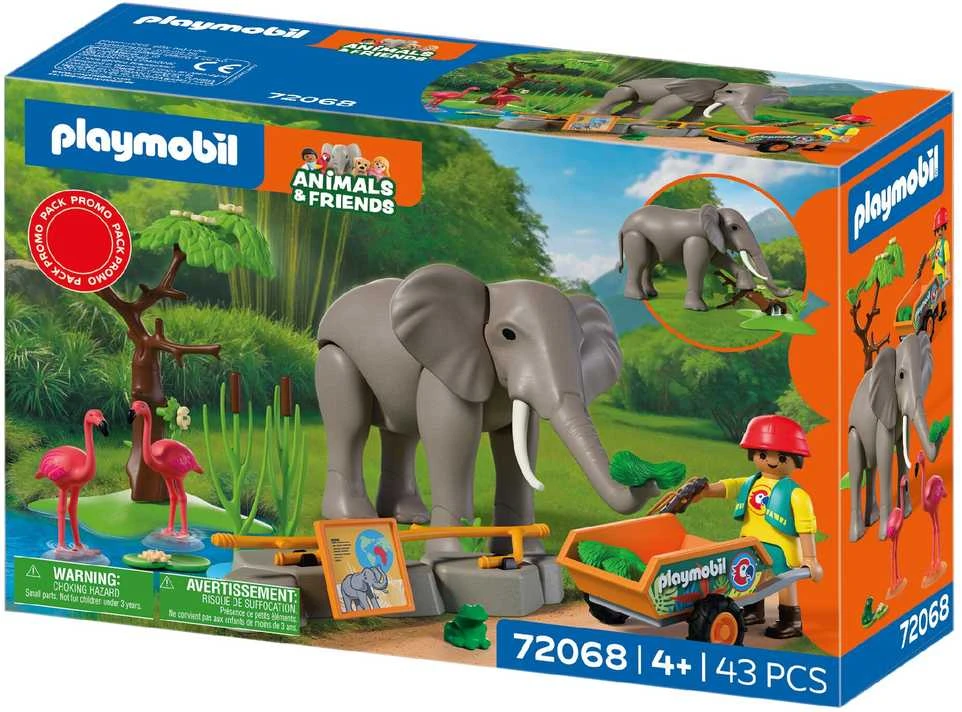 Konstruktorius Playmobil Elephant with Zookeeper (72068)