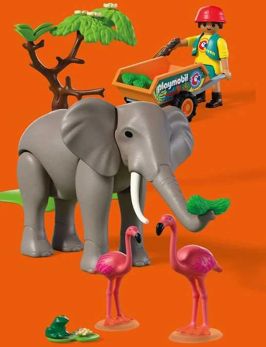 Konstruktorius Playmobil Elephant with Zookeeper (72068)