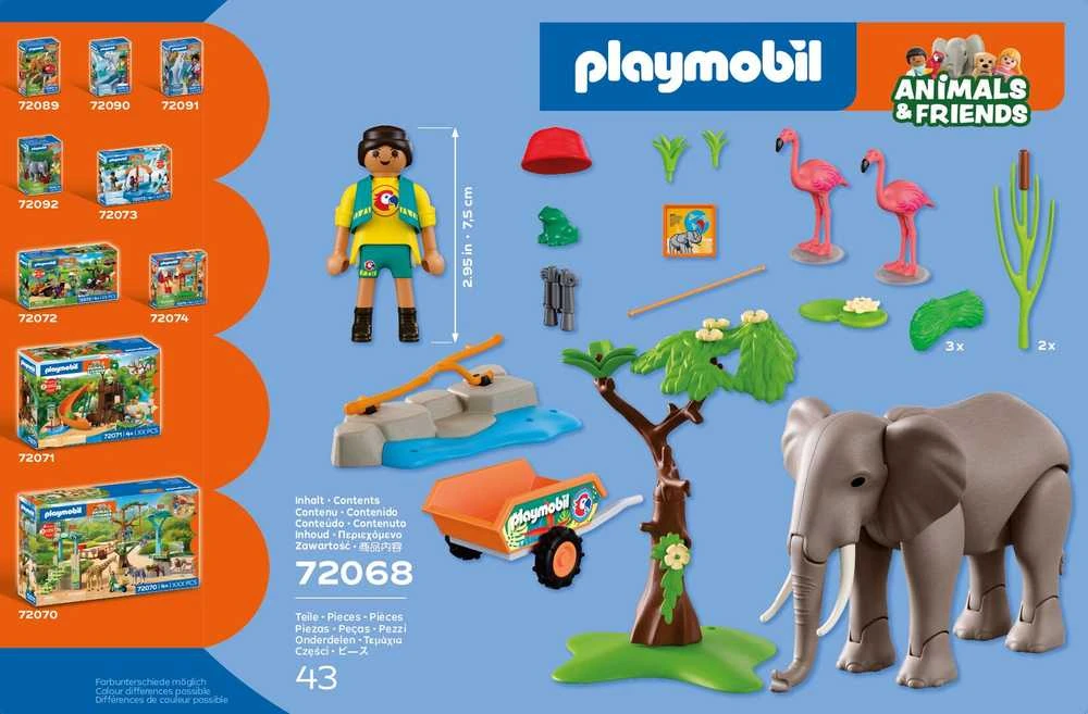 Konstruktorius Playmobil Elephant with Zookeeper (72068)