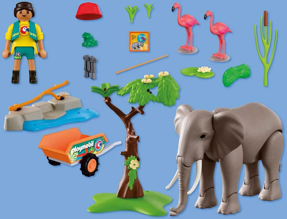 Konstruktorius Playmobil Elephant with Zookeeper (72068)