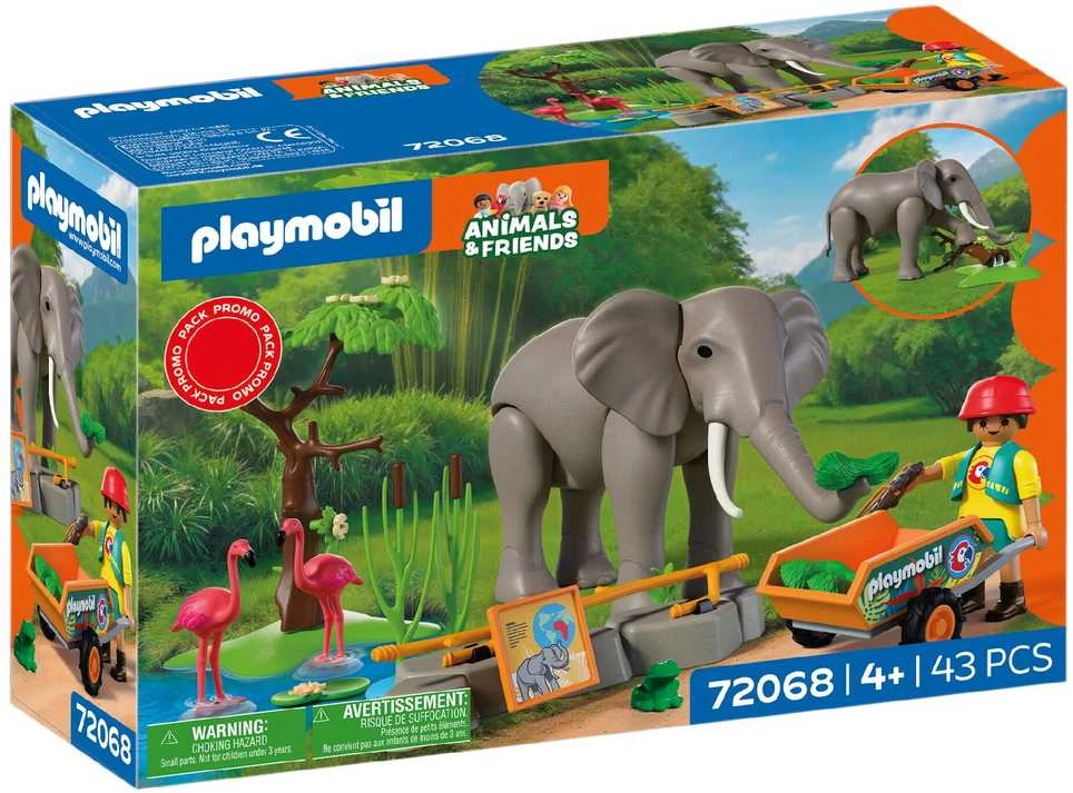 Konstruktorius Playmobil Elephant with Zookeeper (72068)