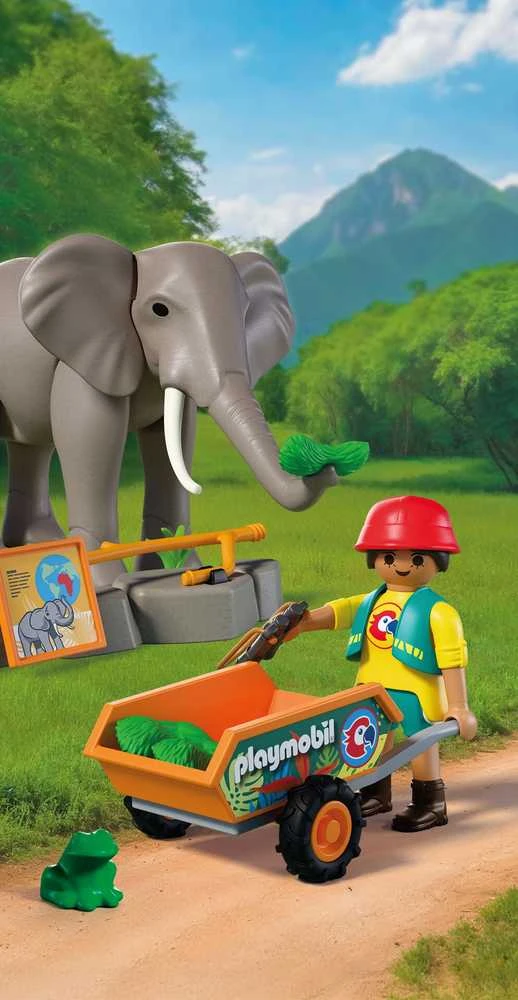 Konstruktorius Playmobil Elephant with Zookeeper (72068)