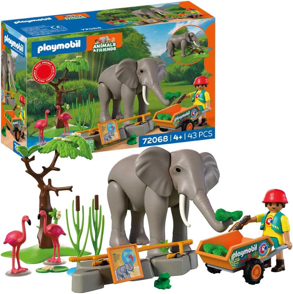 Konstruktorius Playmobil Elephant with Zookeeper (72068)