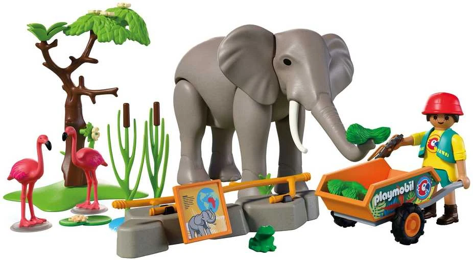 Konstruktorius Playmobil Elephant with Zookeeper (72068)