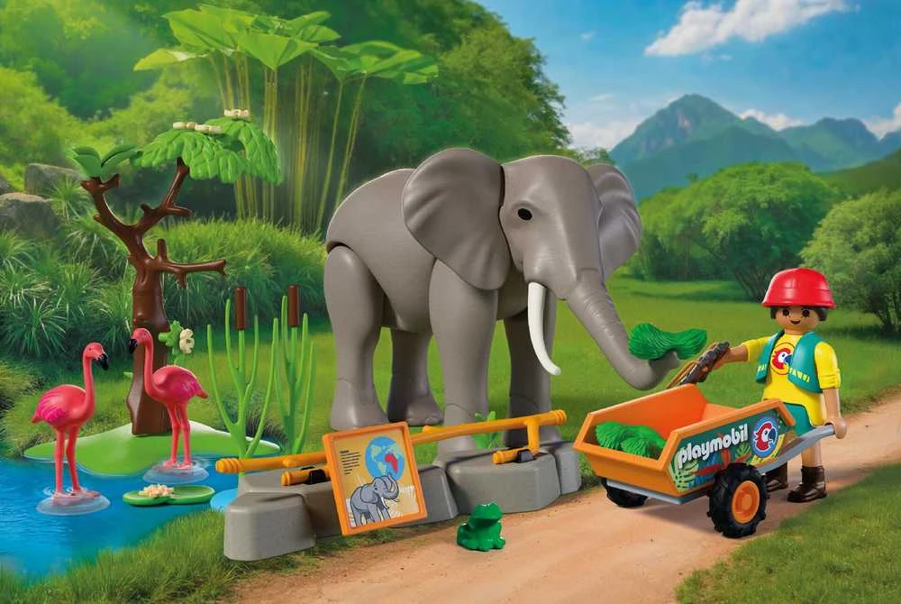 Konstruktorius Playmobil Elephant with Zookeeper (72068)