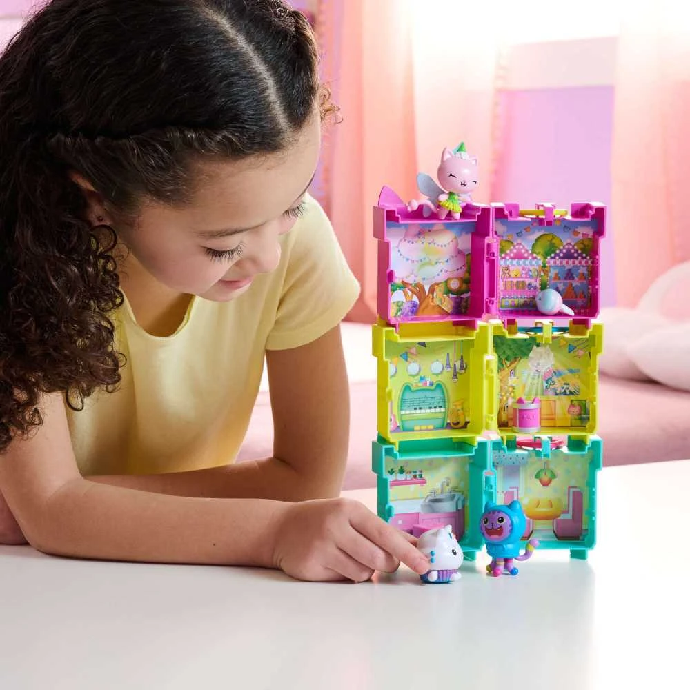 Pokój Gabby lėlių namelio kačiuko fėjos figūrėlė + mini dėžutė Gabby lėlių namelio kambarys