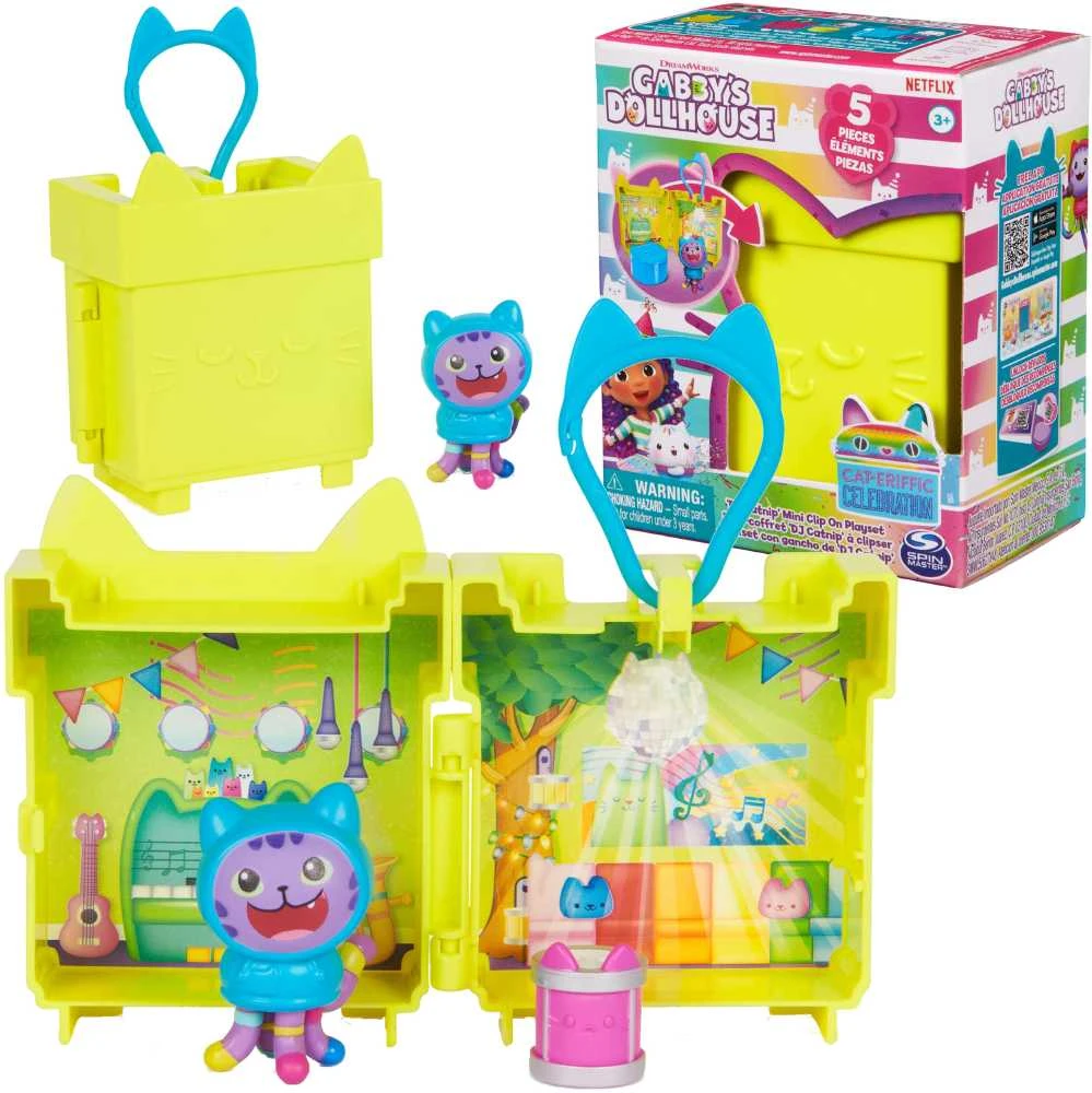Pokój Gabby's Dollhouse Cat House DJ Catnip figūrėlė + Minibox kambario raktų pakabukas