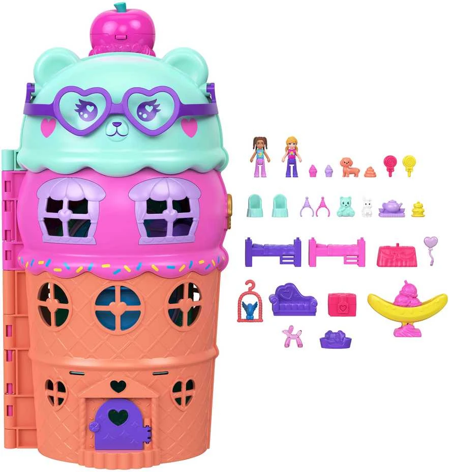Mattel Polly Pocket Ice Cream House pramogų rinkinys (JFT91)