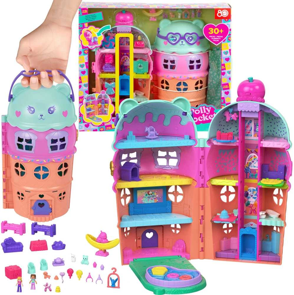 Mattel Polly Pocket Ice Cream House pramogų rinkinys (JFT91)