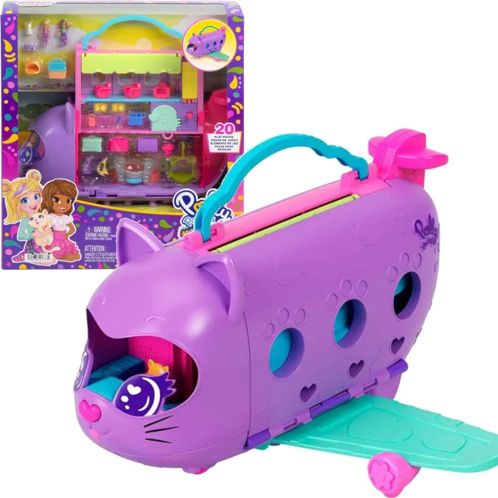 Mattel POLLY POCKET katinėlio lėktuvo žaidimų rinkinys (HWP19)