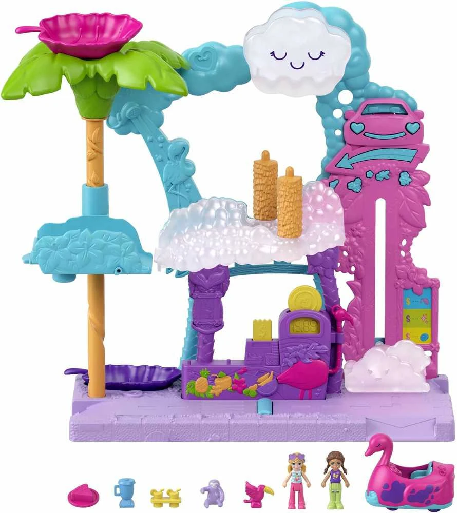 Polly Pocket Mattel Flamingo plovyklos figūrėlių rinkinys HHJ05