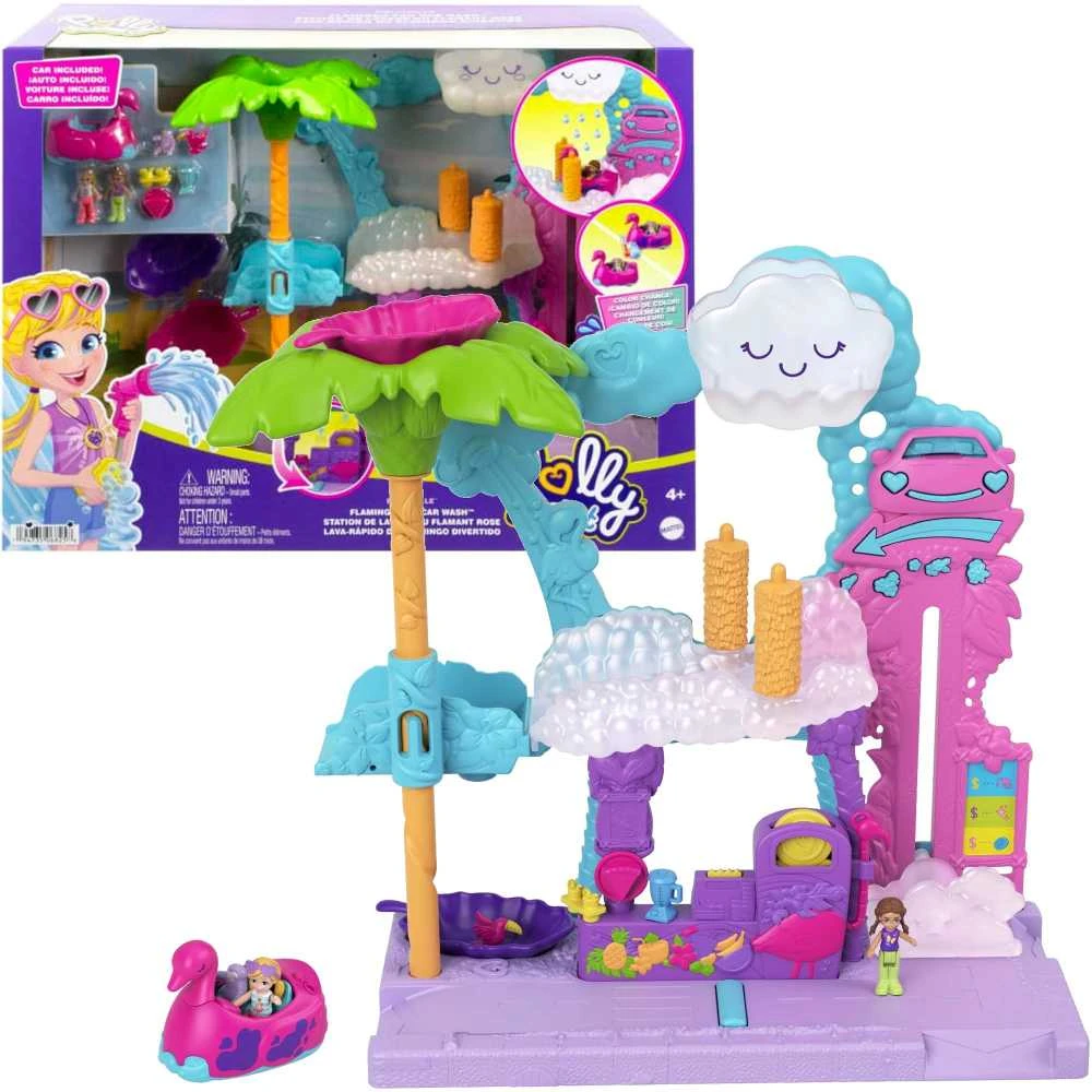 Polly Pocket Mattel Flamingo plovyklos figūrėlių rinkinys HHJ05