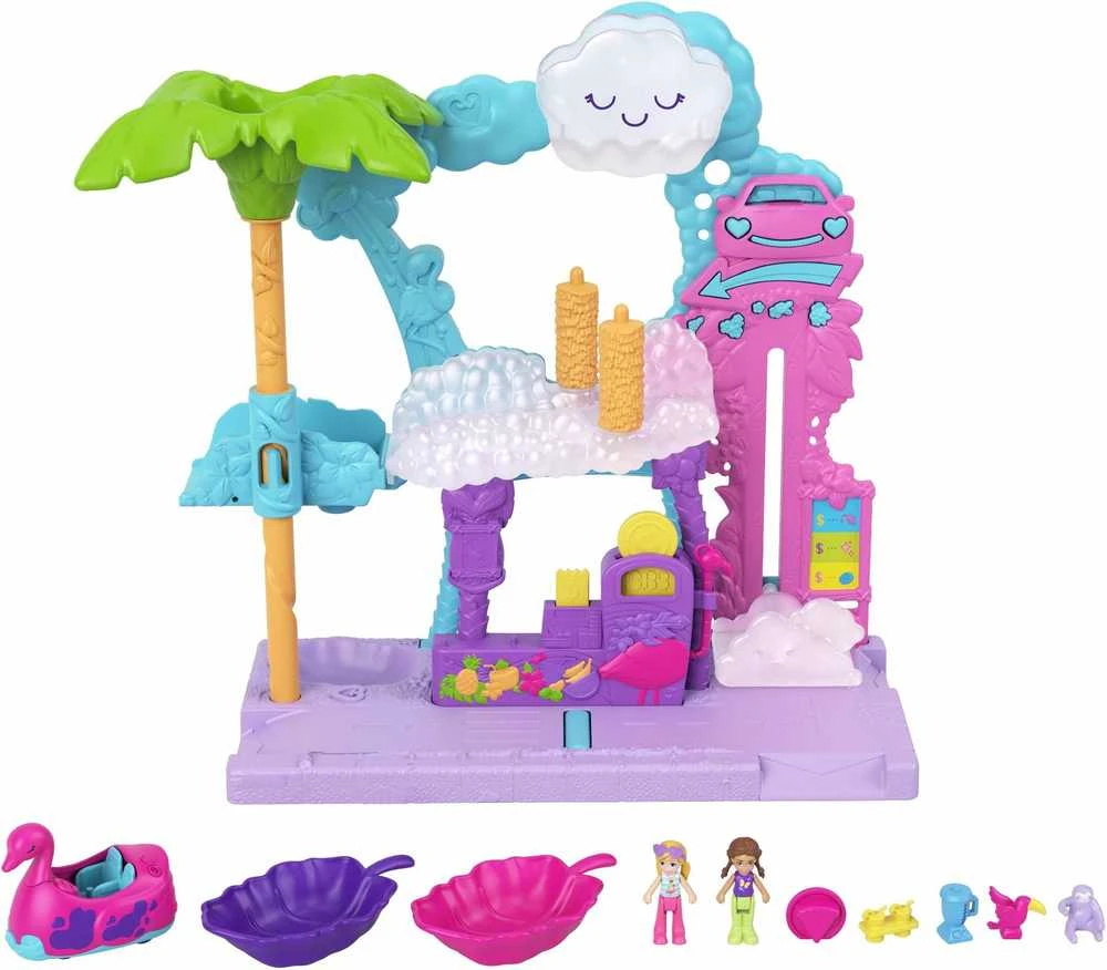 Polly Pocket Mattel Flamingo plovyklos figūrėlių rinkinys HHJ05