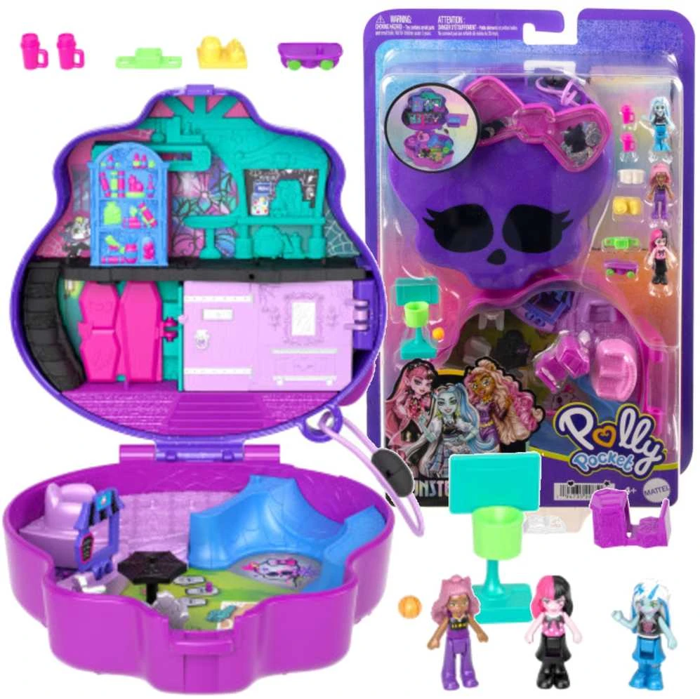 Mattel POLLY POCKET MONSTER HIGH tematikos pramogų rinkinys (HVV58)