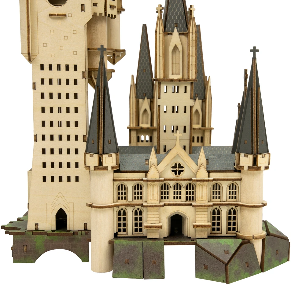 PPuremind Harry Potter Sulankstomas medinis modelis Hogsmito pastatas Astronomijos bokštas 3D dėlionė DIY
