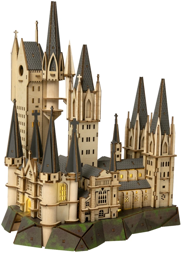 PPuremind Harry Potter Sulankstomas medinis modelis Hogsmito pastatas Astronomijos bokštas 3D dėlionė DIY