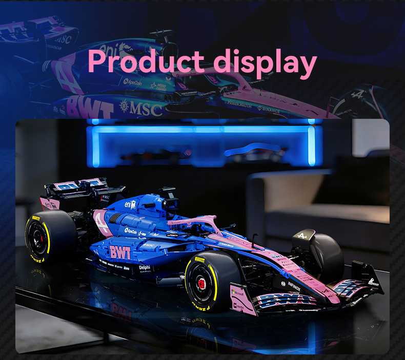 Konstruktoriaus kaladėlės CaDA Bolidas BWT Alpine F1 Team A525 Formulė 2173 elementai