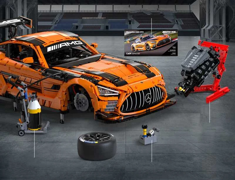 Konstruktorius CaDA Mercedes AMG GT3 1/8 (5466 dalių)