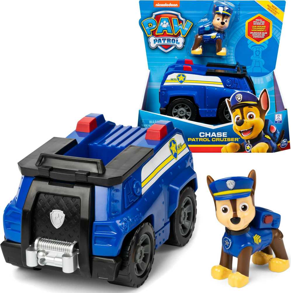 Spin Master PAW PATROL CHASE TRANSPORTO PRIEMONĖS POLICIJOS AUTOMOBILIS + FIGURE PAGRINDINIS AUTOMOBILIŲ AUTOMOBILIS