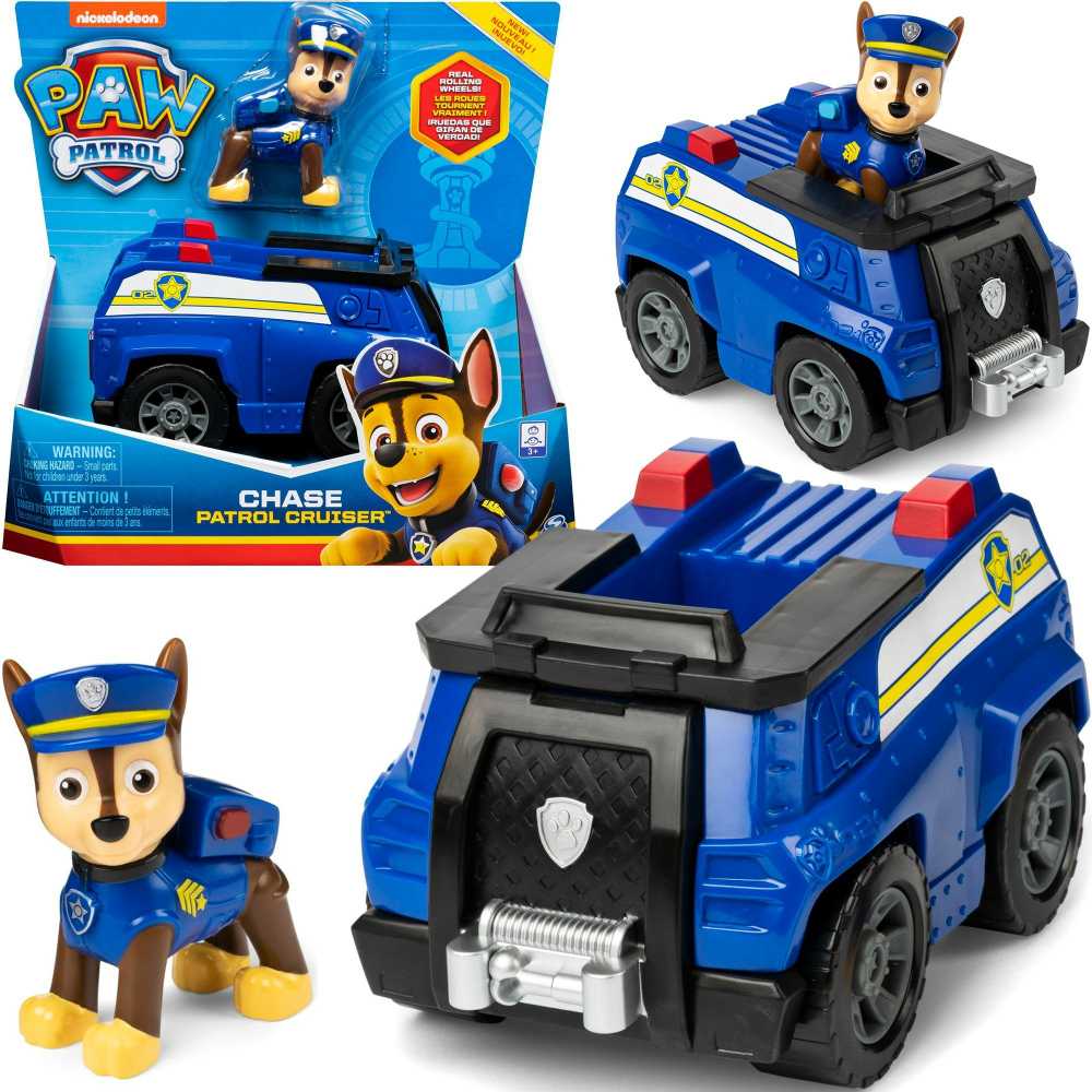 Spin Master PAW PATROL CHASE TRANSPORTO PRIEMONĖS POLICIJOS AUTOMOBILIS + FIGURE PAGRINDINIS AUTOMOBILIŲ AUTOMOBILIS