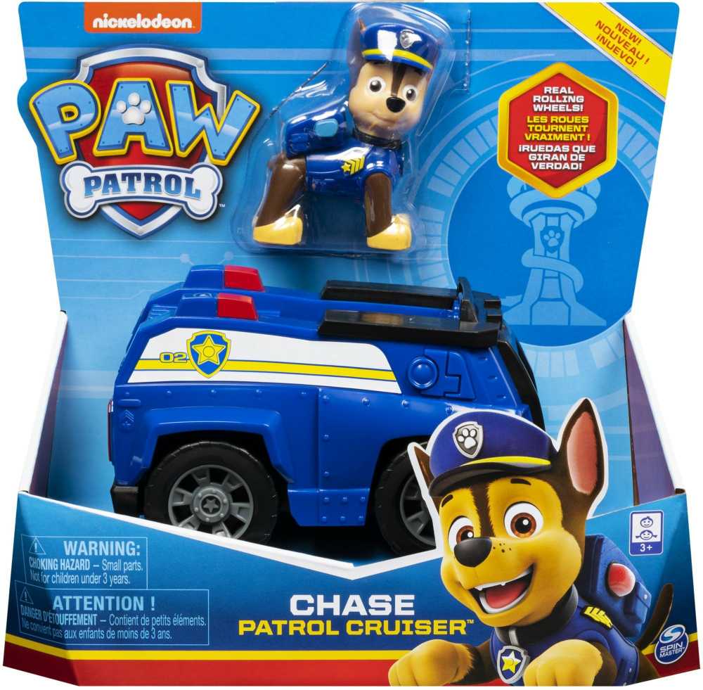 Spin Master PAW PATROL CHASE TRANSPORTO PRIEMONĖS POLICIJOS AUTOMOBILIS + FIGURE PAGRINDINIS AUTOMOBILIŲ AUTOMOBILIS