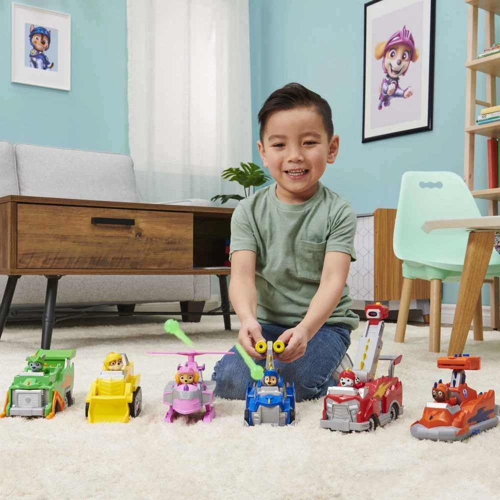 Paw Patrol 2in1 Rocky Rescue Knights Crane Knight Važiuoklė Žalia Šiukšliavežė + figūrėlė