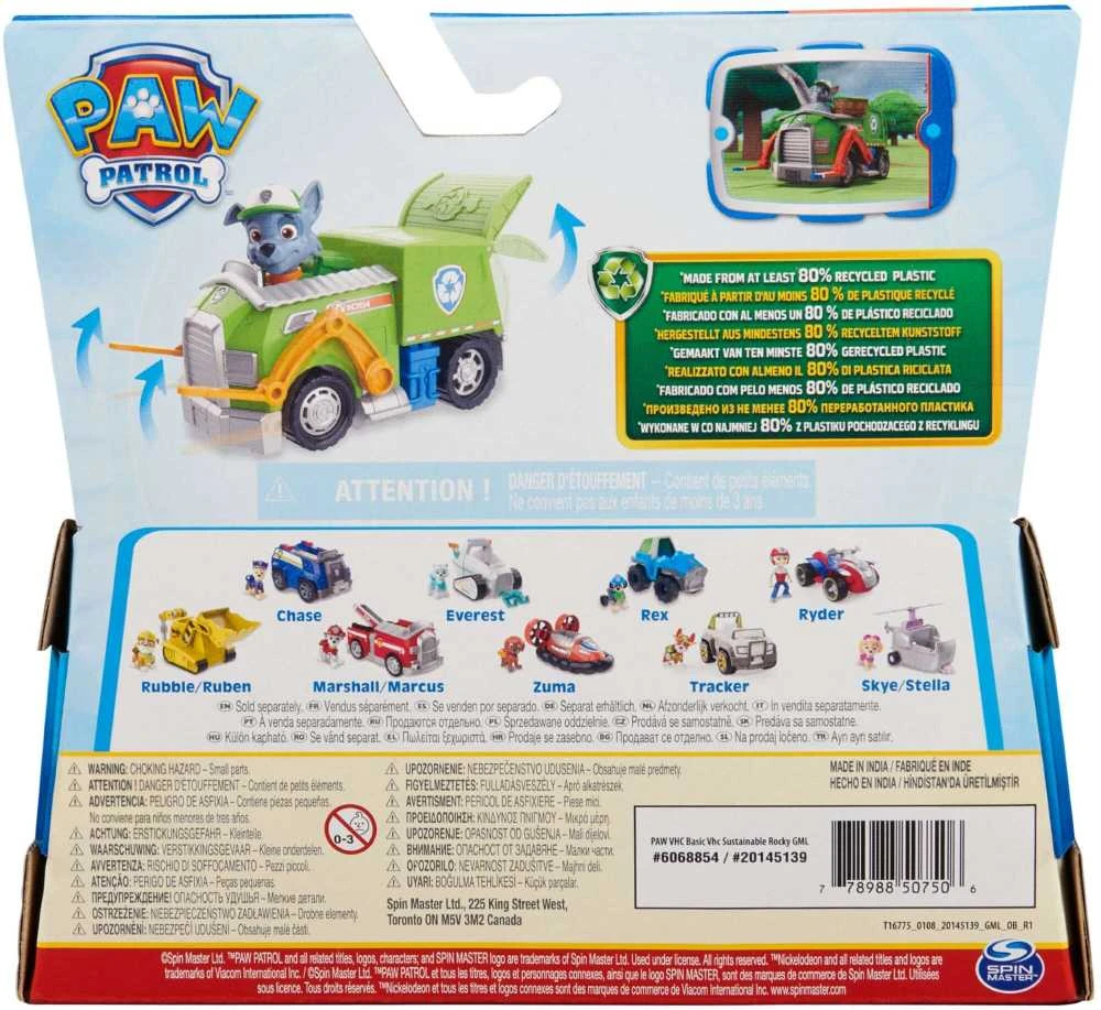 Spin Master PAW PATROL transporto priemonė Basic Sustainable Rocky, 6071213