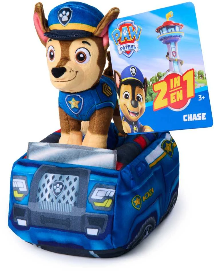 Spin Master Paw Patrol - 2 viename pliušinis automobilis su Chase 15 cm (6075428)