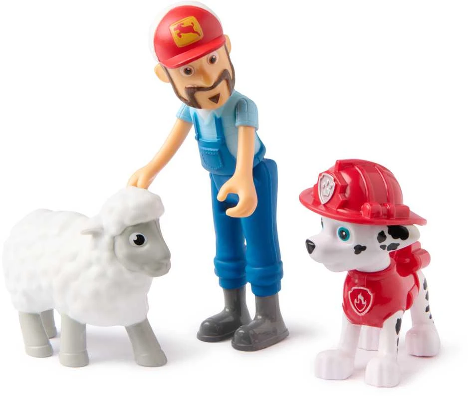 Paw Patrol 3 figūrėlės Ūkininkas Al ir avys Marshall Nuotykių įlankos rinkinys