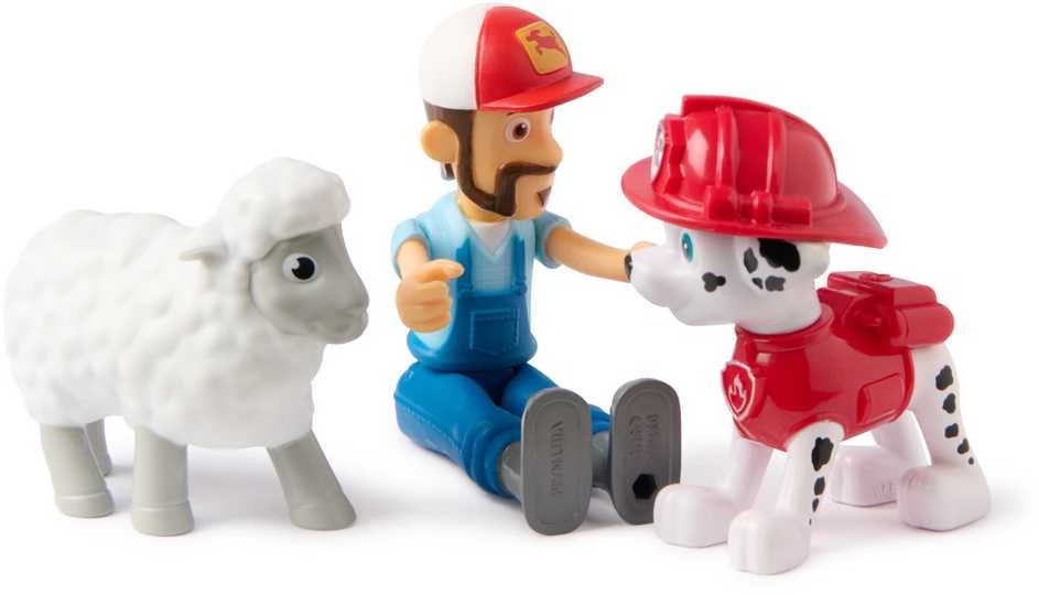 Paw Patrol 3 figūrėlės Ūkininkas Al ir avys Marshall Nuotykių įlankos rinkinys