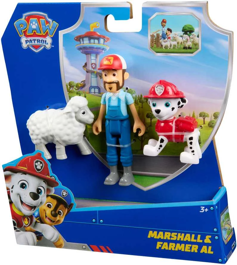 Paw Patrol 3 figūrėlės Ūkininkas Al ir avys Marshall Nuotykių įlankos rinkinys