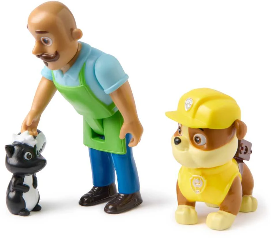 „Paw Patrol“ 3 figūrėlės, pono Porterio, Rubble ir Skunk nuotykių įlankos rinkinys