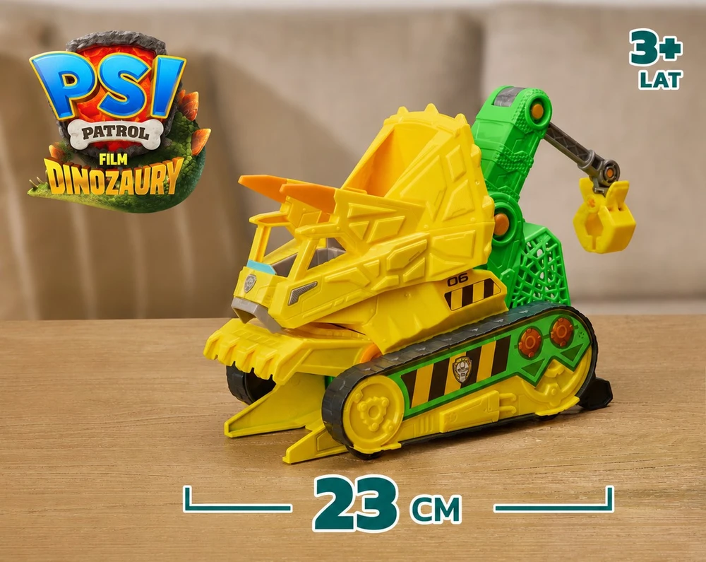 Spin Master Psi Patrol Film Dino Rubble Buldozeris 23 Cm Chomp & Rescue + Figurki